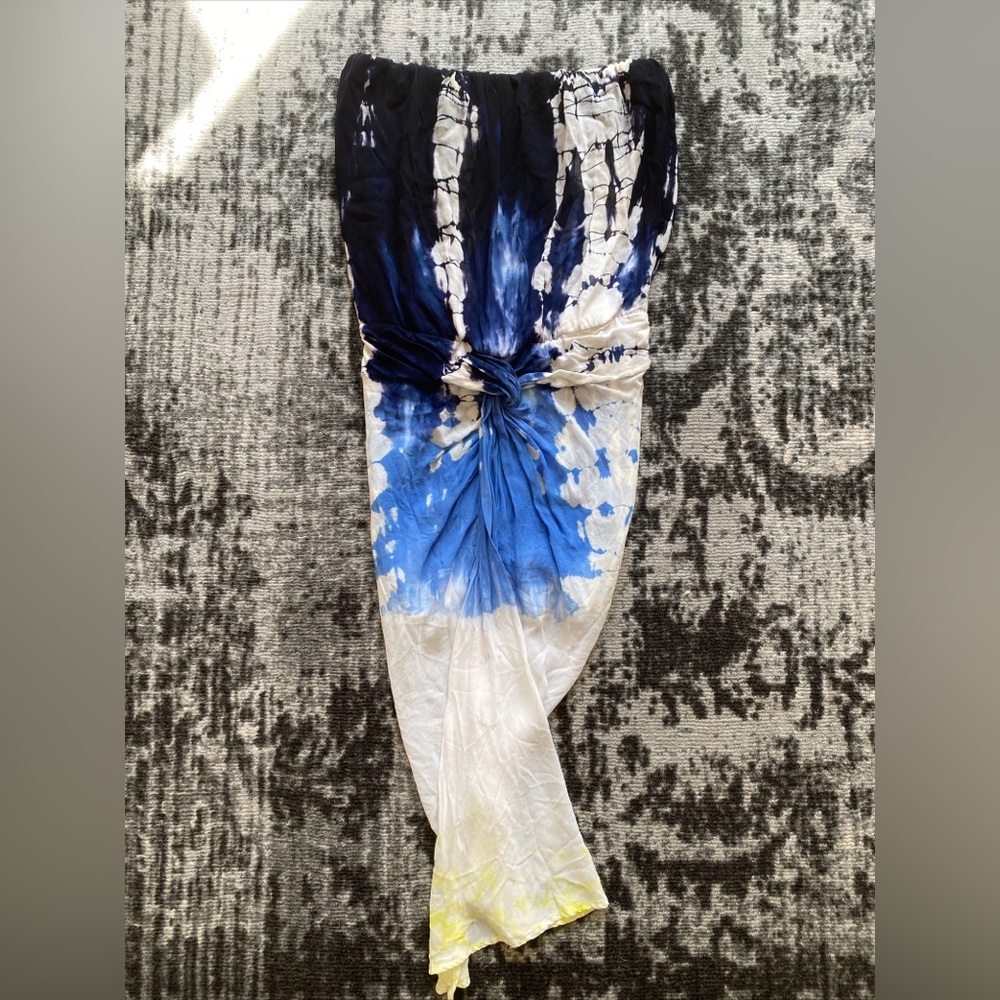 Young Fabulous and Broke Strapless Tie Dye Draped Midi Dress XS NWOT